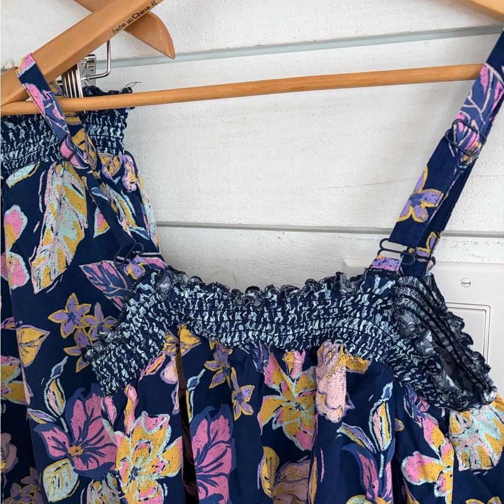 Two-Piece sleeveless blue floral pajama set women’s size small lightweight - Picture 7 of 7
